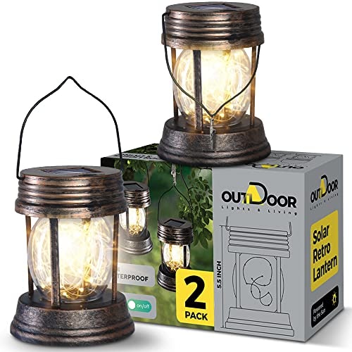 Lamplust Silver Metal Decorative Lantern with Fairy Lights, Set of 2 - 8 inch, Battery Operated, 30 Warm White LED Lights Inside, 6 Hour Timer, Home