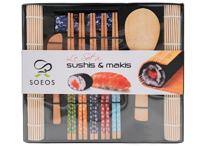 Soeos Beginner Bamboo Sushi Making Kit (10-Piece Set) 