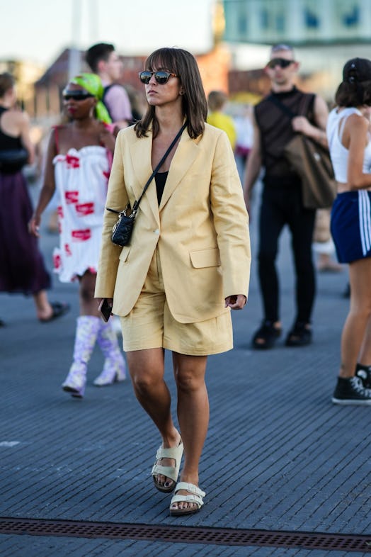A guest outside Munthe during Copenhagen Fashion Week Spring/Summer 2023