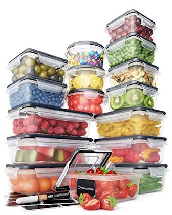 32 Piece Food Storage Containers Set with Easy Snap Lids