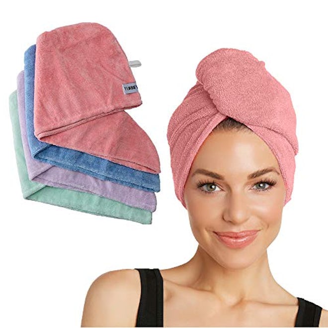 Turbie Twist Microfiber Hair Towel Wrap (4-Pack)