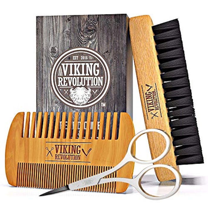 Viking Revolution Beard Comb & Beard Brush Set