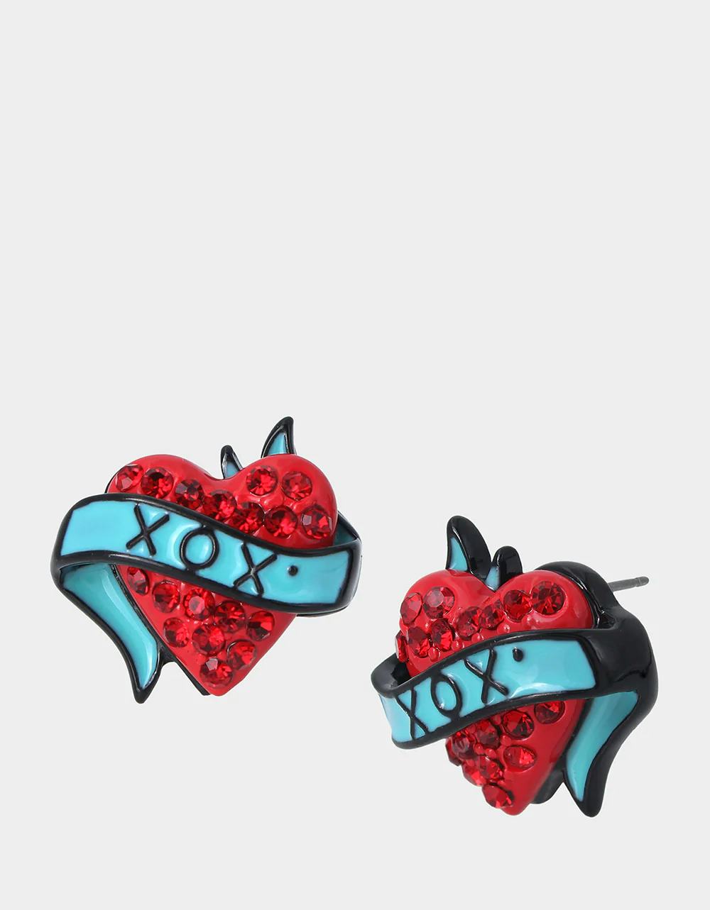 Betsey&rsquo;s 80th Birthday XOX Heart Studs