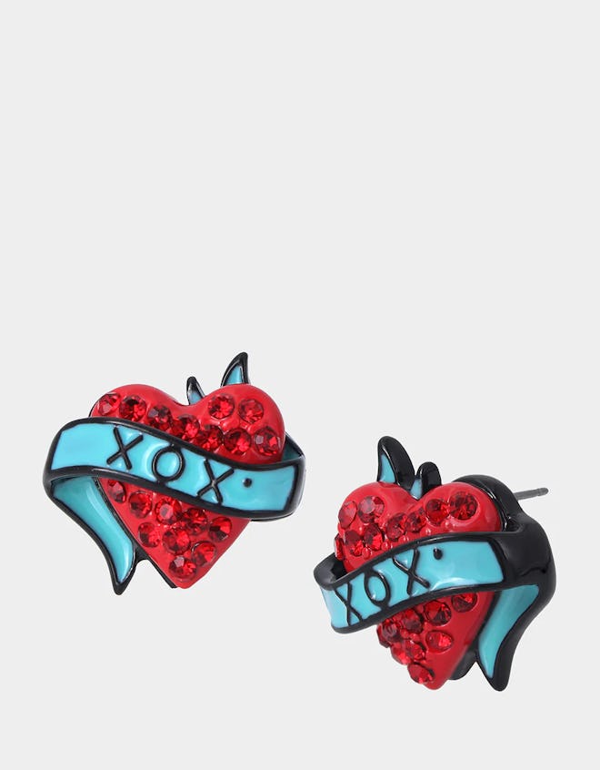 Betsey’s 80th Birthday XOX Heart Studs