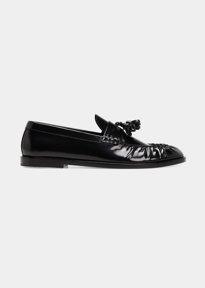 The Row Calfskin Tassel Boyfriend Loafers