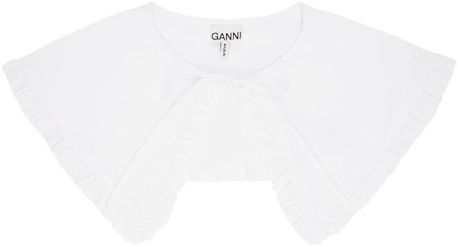 Ganni White Cotton Poplin Collar