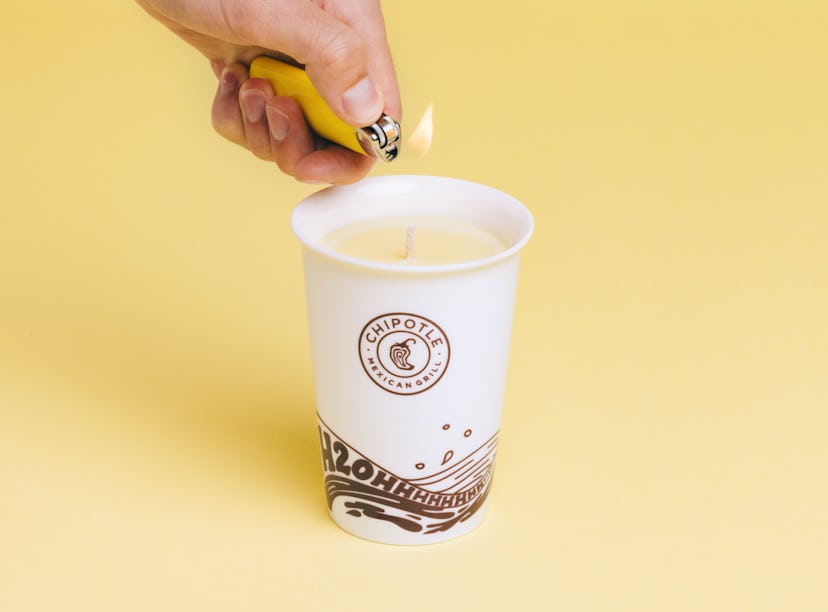 Chipotle's Lemonade Water Cup Candle is launching on August 18. 