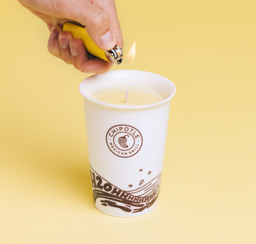 Chipotle's Lemonade Water Cup Candle is launching on August 18.