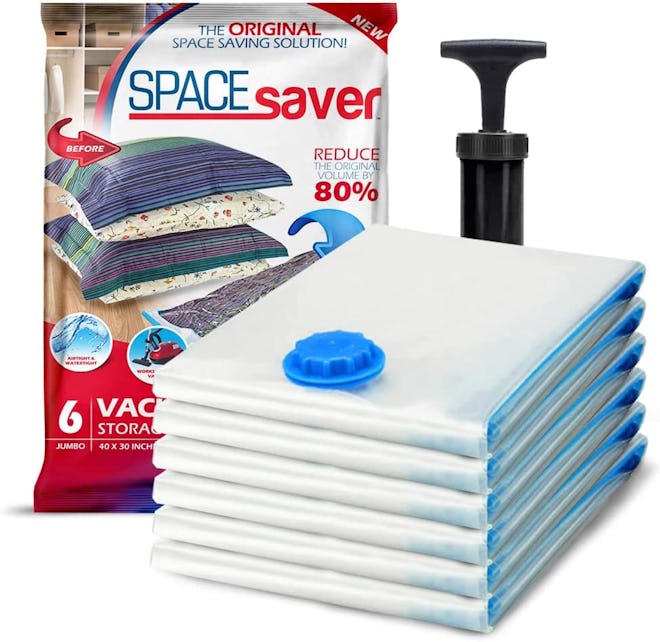 6 pack vacuum storage bags with hand pump