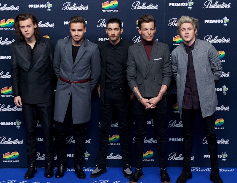 One Direction in 2014:  Harry Styles, Liam Payne, Zayn Malik, Louis Tomlinson, and Niall Horan 