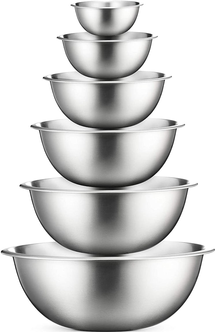 FineDine Stainless Steel Mixing Bowls (6-Piece Set)