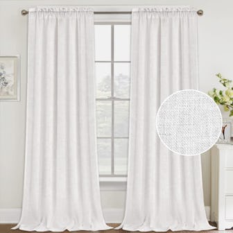 FantasDecor Natural Linen Curtains 