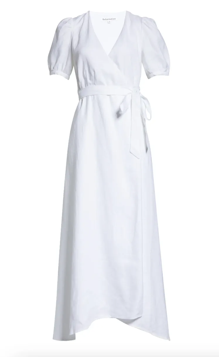 Angelina Jolie's White Wrap Dress Can Be Worn From Summer Into Fall Angelina Jolie's White Wrap Dress Can Be Worn From Summer Into Fall