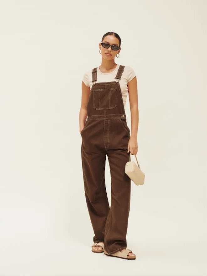 Reformation brown overalls