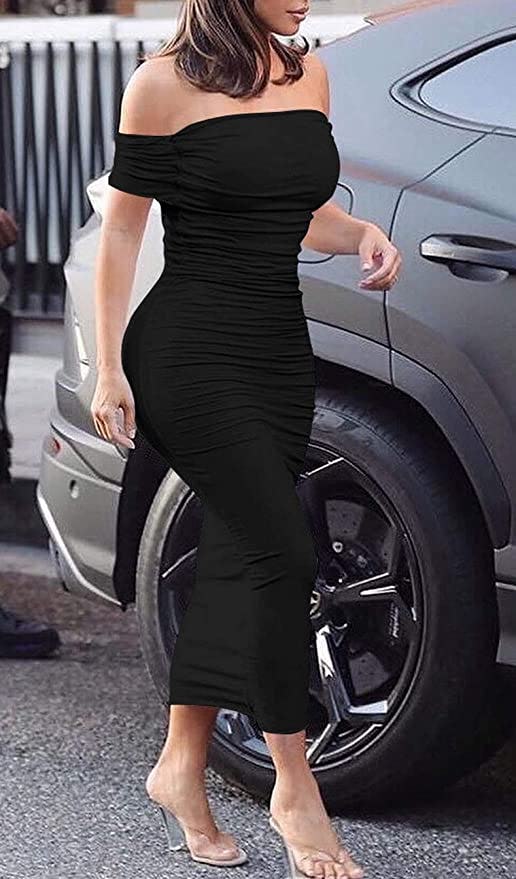 GOBLES Off Shoulder Bodycon Dress