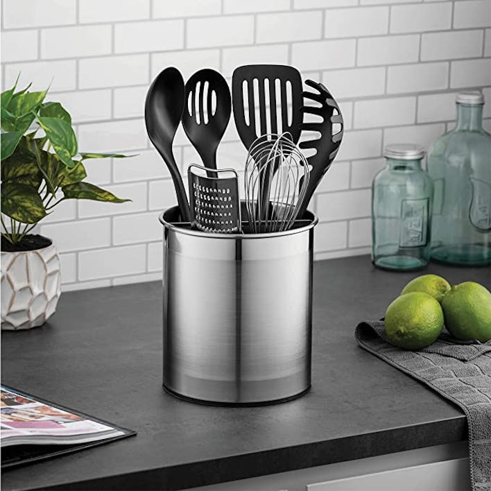 FineDine Extra-Large Stainless Steel Kitchen Utensil Holder