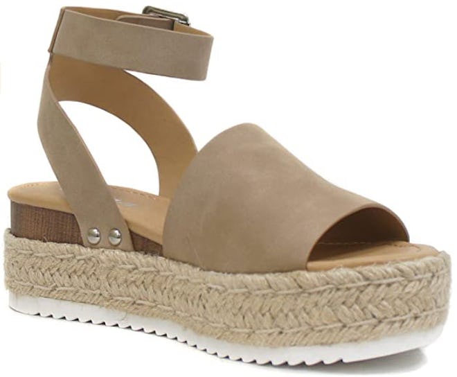Soda Topic Open Toe Buckle Ankle Strap Espadrilles