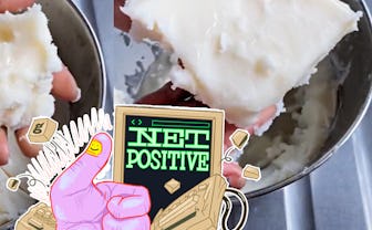 Close-up shots of beef tallow in the process of rendering.