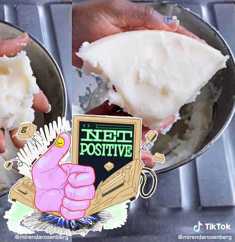 Close-up shots of beef tallow in the process of rendering.