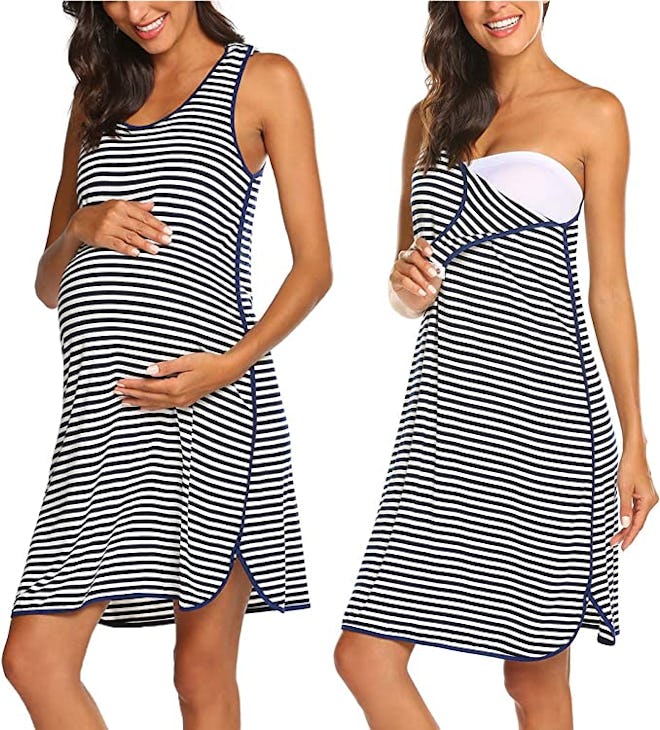 A maternity nightgown with nursing straps means you can wear it postpartum too.