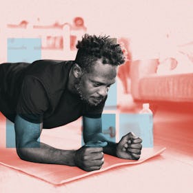 A man doing a plank.