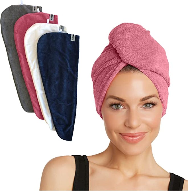 Turbie Twist Microfiber Hair Towel Wrap (4-Pack)