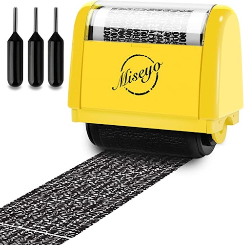 Miseyo Wide Identity Theft Protection Roller Stamp Set