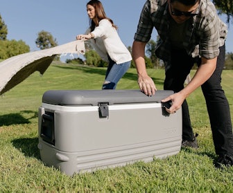 This Igloo Polar model is the best large cooler for long car camping trips.