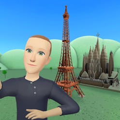 A VR selfie of Mark Zuckerberg in Horizon Worlds.