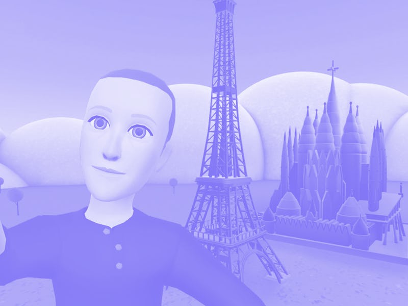 A VR selfie of Mark Zuckerberg in Horizon Worlds.