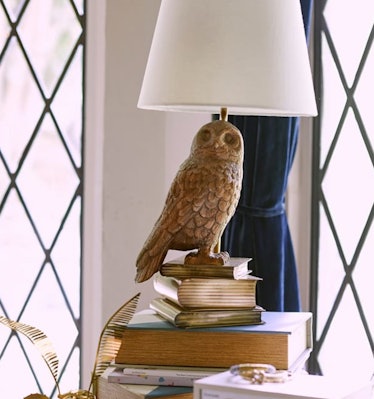 The Hedwig Owl Lamp is a magical dorm decor piece from Pottery Barn Teen's Harry Potter home collect...