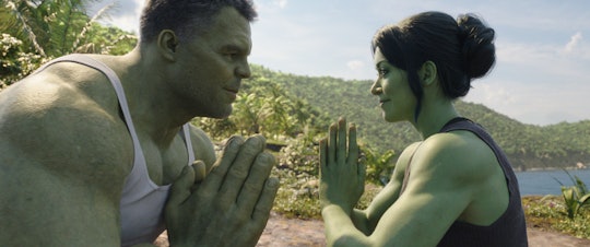  Mark Ruffalo as Smart Hulk / Bruce Banner and Tatiana Maslany as Jennifer "Jen" Walters/She-Hulk in...