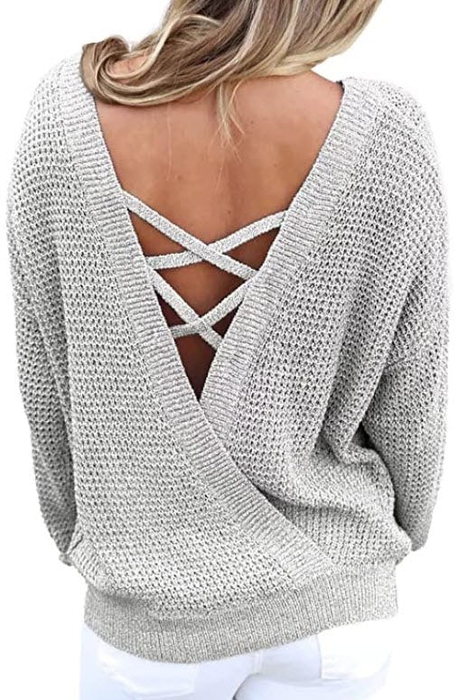 Asvivid Criss Cross V Back Sweater