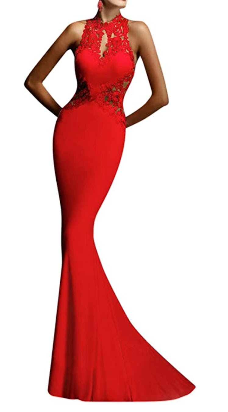 red evening gown from glorysunshine