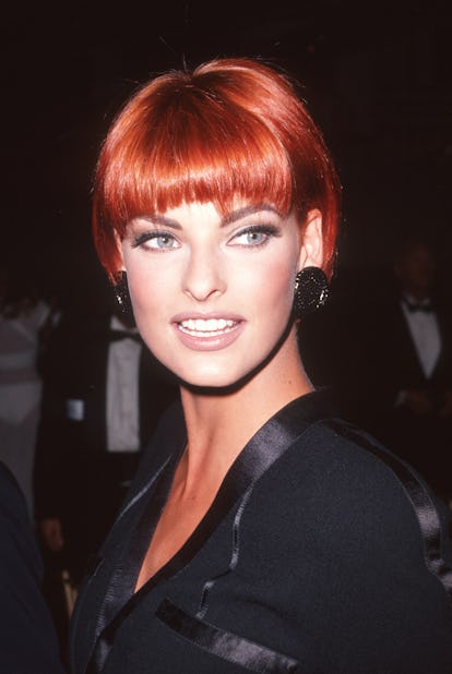 Linda Evangelista rocking red hair