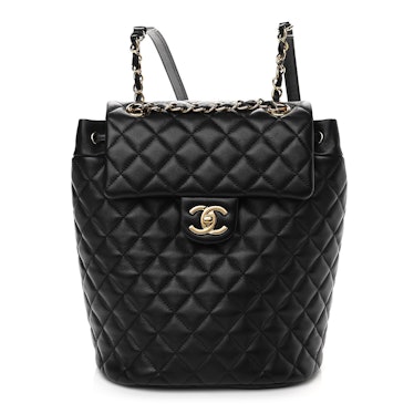 Chanel black quilted backpack