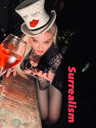 Madonna at her Surrealism-themed 64th birthday party