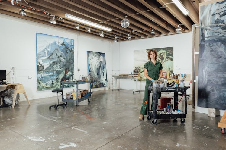 Emma in her studio in Los Angeles