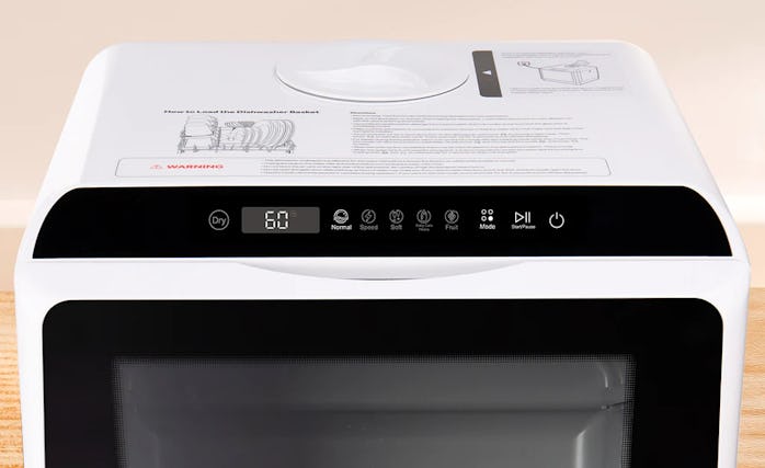 Top view of the Hava R01 countertop dishwasher's touch display buttons.
