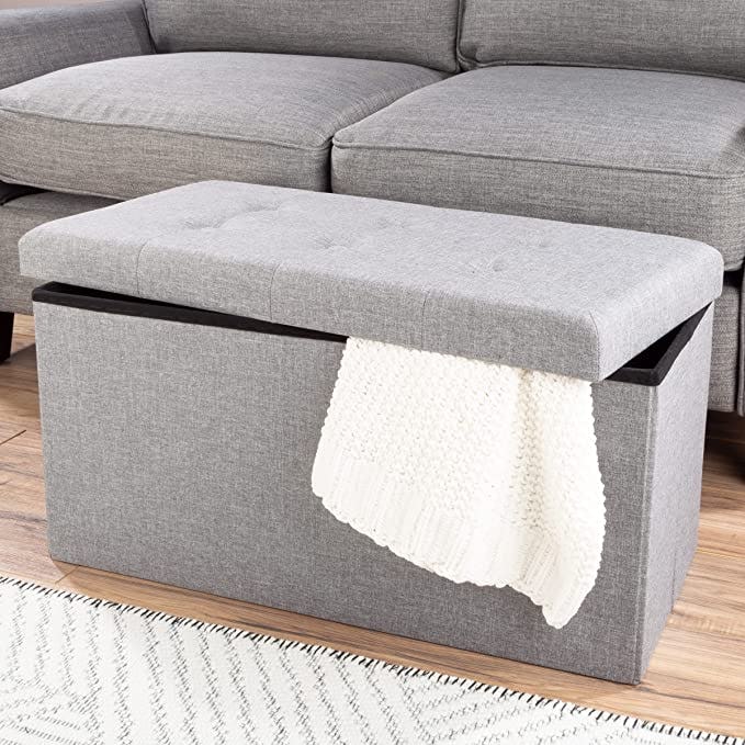 Lavish Home Storage Bench Ottoman