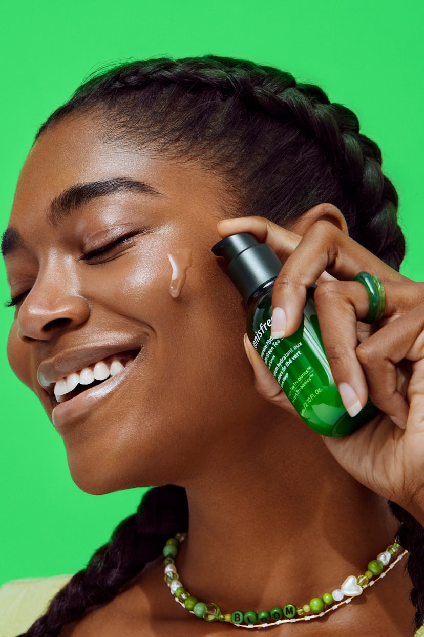 Green tea-infused skincare line for healthy looking skin.