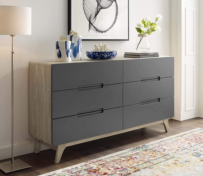 With sleek mid-century elements, this Modway dresser is one of the best dressers for couples.