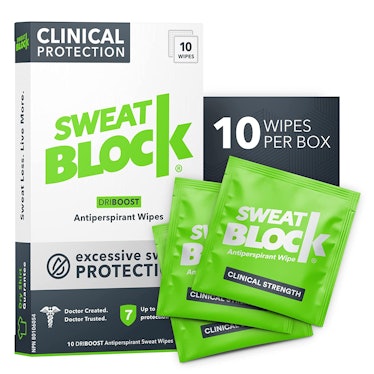 SweatBlock Clinical Strength Antiperspirant Wipes (10 Count)