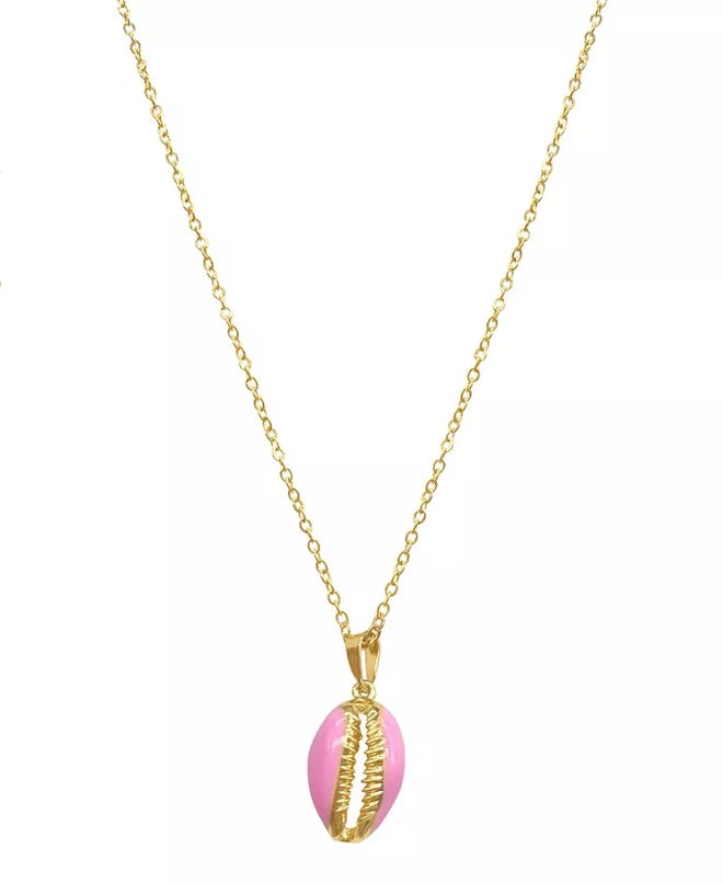 ADORNIA Pink Cowrie Shell Necklace