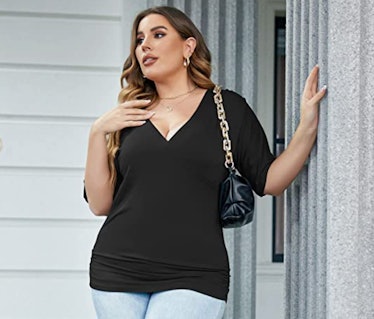 IN'VOLAND Short-Sleeve Wrap Blouse