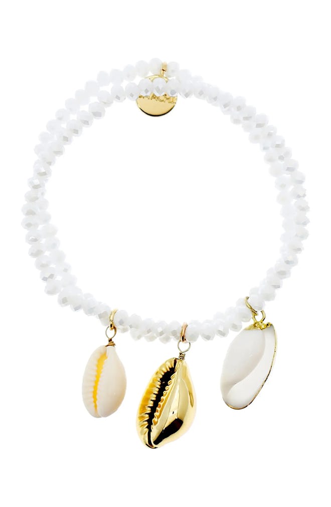 SAACHI Wildwood Sea Shell Charm Stretch Bracelet 