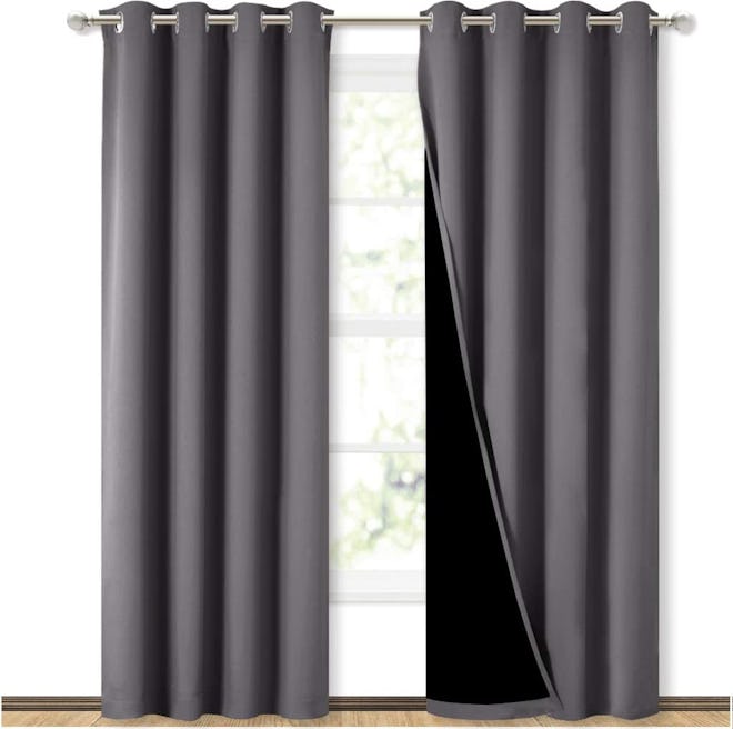 NICETOWN Grey Full Shade Curtain Panels