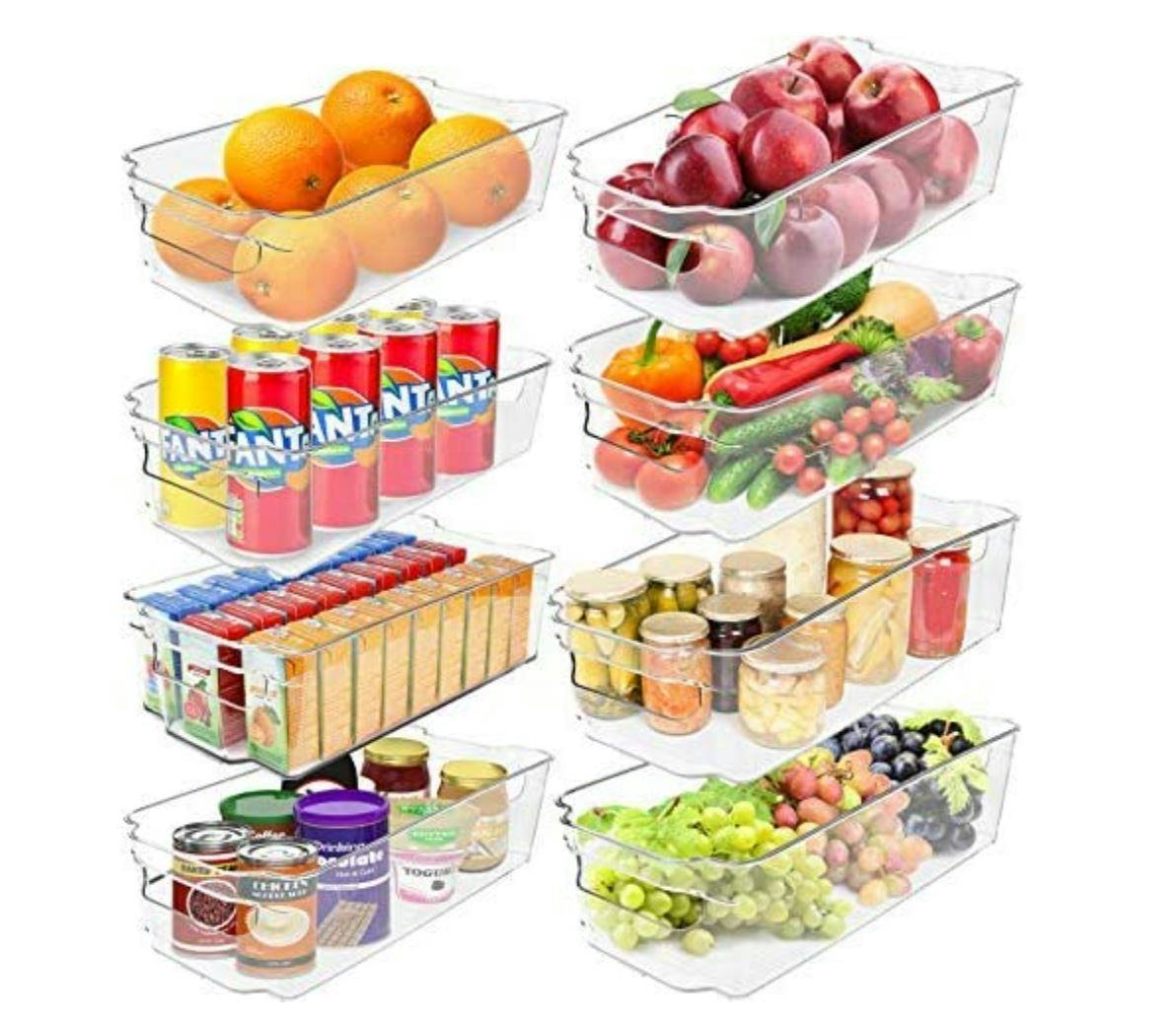 Greenco Refrigerator Organizer Bins (8-Pack)