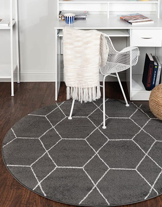 Trellis Frieze Collection Area Rug-Modern Morroccan Inspired Geometric Lattice Design