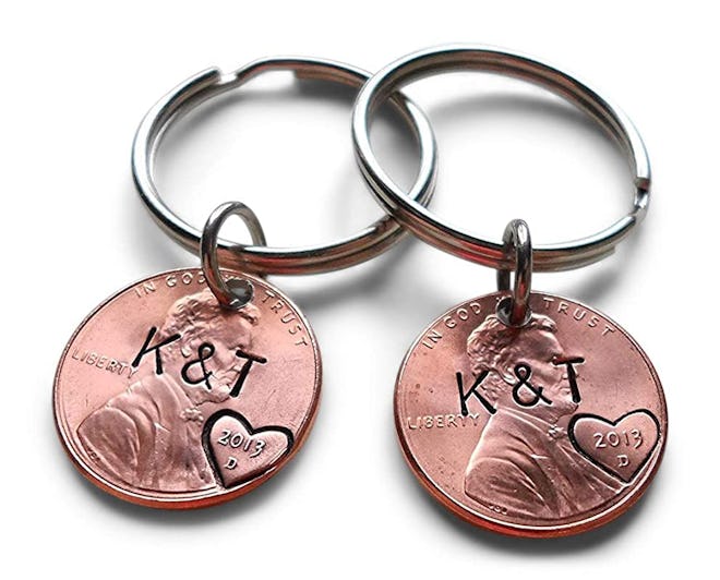 Custom Hand Stamped Penny Keychains
